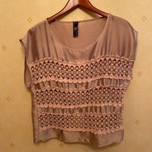 Crochet / Silk Shirt, Size M